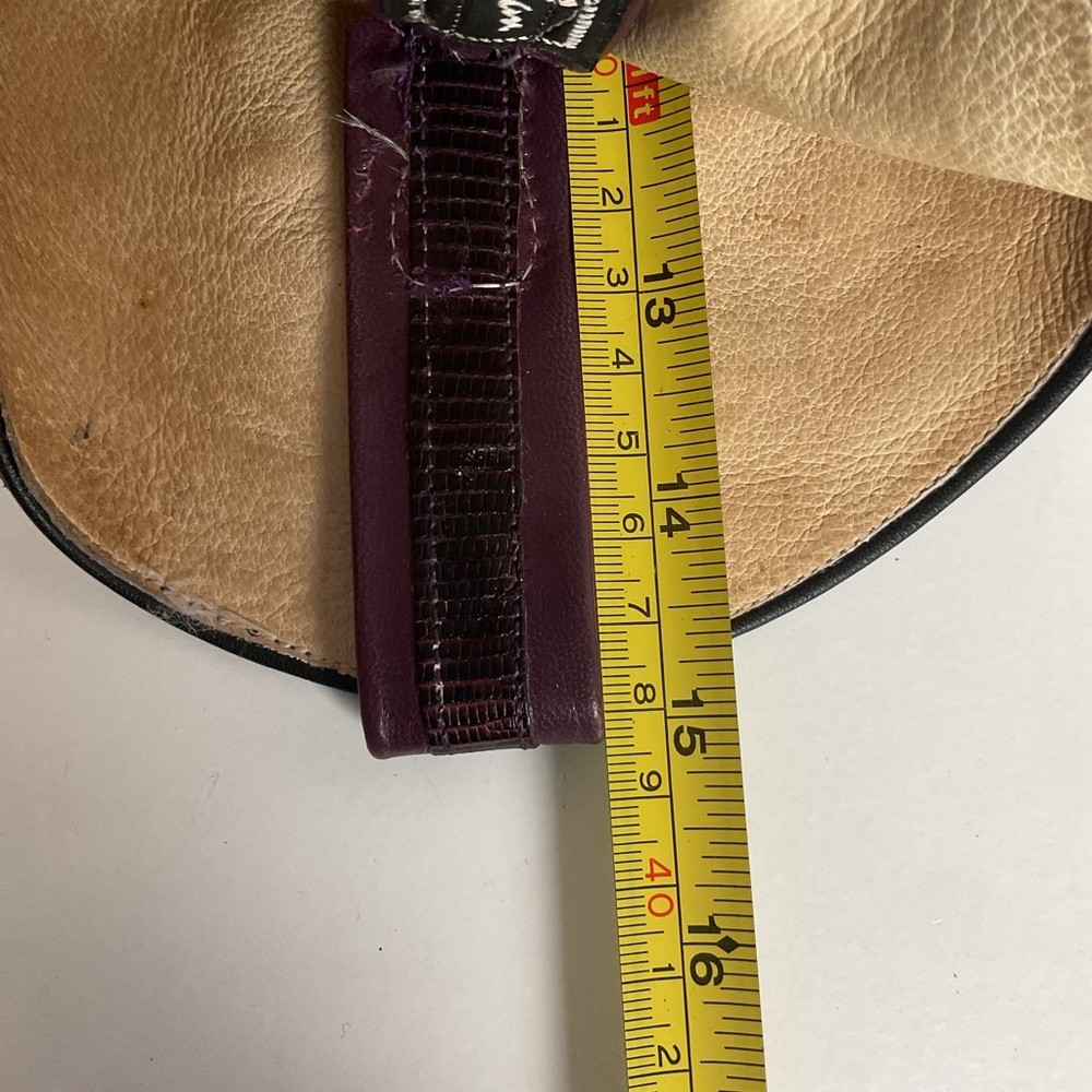 Vintage Larry Mahan Tall Purple Cowgirl Boots 8.5 B USA Made Lizard Teju - Picture 7 of 16
